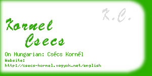 kornel csecs business card