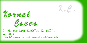 kornel csecs business card